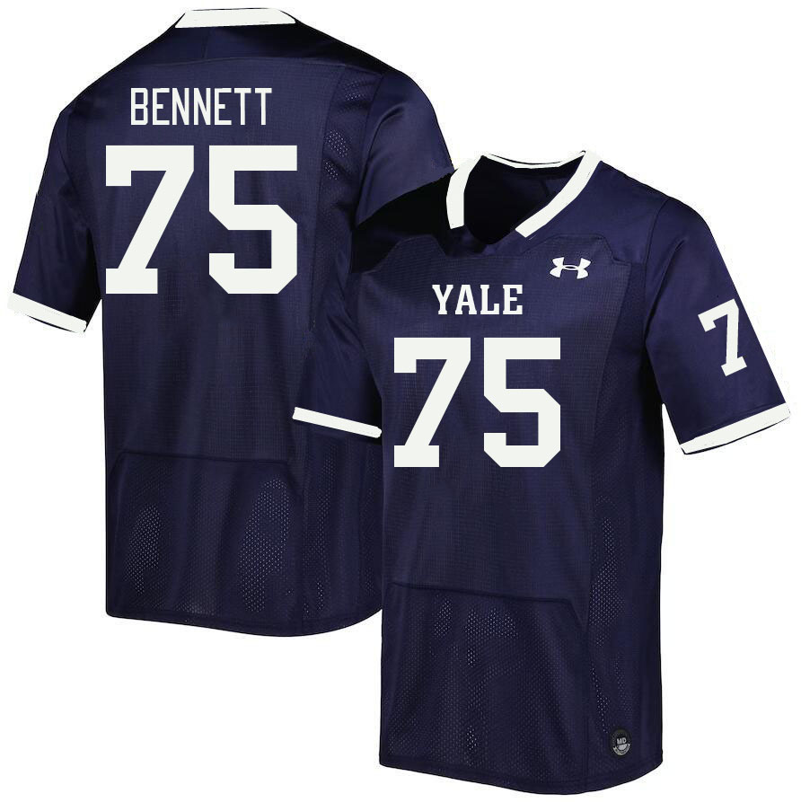Men-Youth #75 Michael Bennett Yale Bulldogs 2023 College Football Jerseys Stitched Sale-Blue